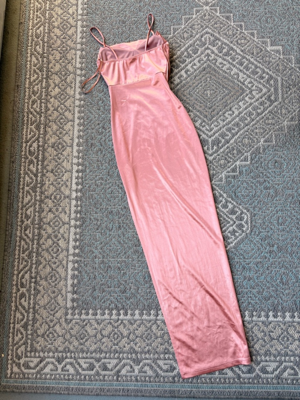 Windsor Formal Dress Satin Cowl Neck Slip Dress in Dusty Rose - Picture 3 of 7